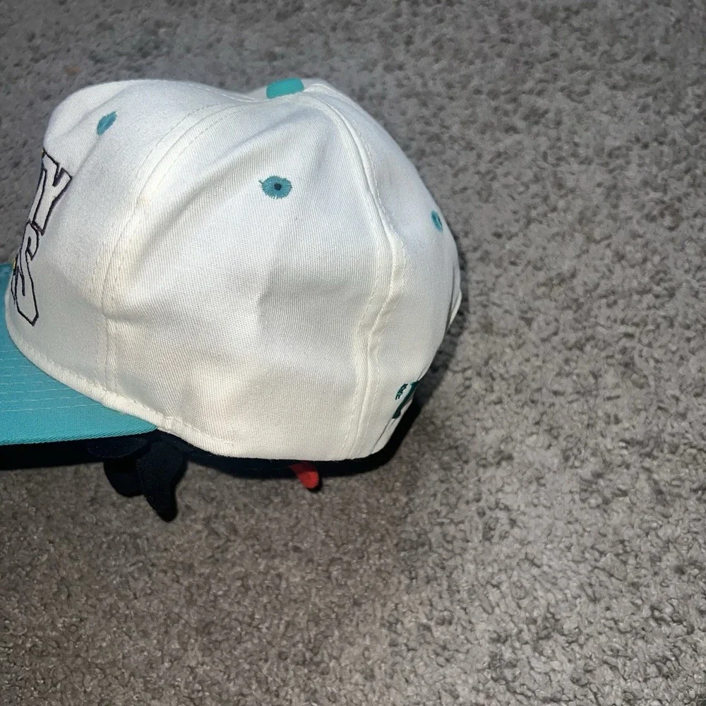 Vtg Rare NHL Anaheim Mighty Ducks #1 Apparel Two Tone Snapback Hat Cap